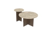 Set măsuţe cafea Hanah Home Private Travertine/Walnut imaginea #4 — magazin online Desire.md