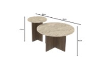 Set măsuţe cafea Hanah Home Private Travertine/Walnut imaginea #5 — magazin online Desire.md