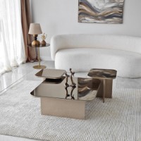 Măsuţă cafea Hanah Home Jazz Beige/Bronze imaginea #3 — magazin online Desire.md