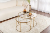 Набор журнальных столиков Hanah Home Gold-Transparent 80 60