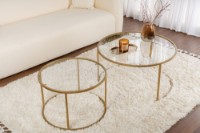 Набор журнальных столиков Hanah Home Gold-Transparent 80 60 фото №3 — интернет-магазин Desire.md