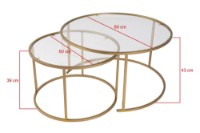 Набор журнальных столиков Hanah Home Gold-Transparent 80 60 фото №7 — интернет-магазин Desire.md