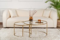 Набор журнальных столиков Hanah Home Aurum 80 60 Gold/Transparent фото №2 — интернет-магазин Desire.md