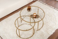 Набор журнальных столиков Hanah Home Aurum 80 60 Gold/Transparent фото №4 — интернет-магазин Desire.md