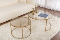 Набор журнальных столиков Hanah Home Aurum 80 60 Gold/Bronze фото №3 — интернет-магазин Desire.md