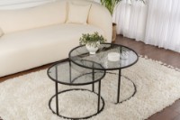 Набор журнальных столиков Hanah Home Black-Grey 80 60