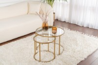 Set măsuţe cafea Hanah Home Gold-Transparent 60 42