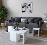 Набор журнальных столиков Hanah Home Ortanca White фото №2 — интернет-магазин Desire.md