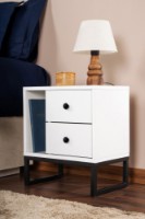 Noptieră Hanah Home Glimmer White/Black