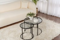 Набор журнальных столиков Hanah Home Aurum 60 42 Black/Grey