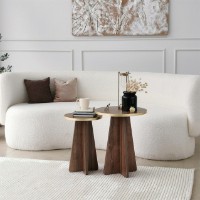 Набор журнальных столиков Hanah Home Mushroom 2 Gold/Walnut фото №2 — интернет-магазин Desire.md