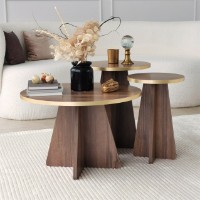 Набор журнальных столиков Hanah Home Mushroom 2 Gold/Walnut фото №6 — интернет-магазин Desire.md