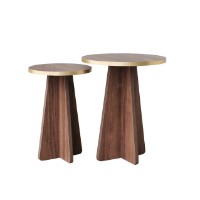 Набор журнальных столиков Hanah Home Mushroom 2 Gold/Walnut фото №7 — интернет-магазин Desire.md