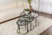 Набор журнальных столиков Hanah Home Aurum 80 60 42 Black/Grey