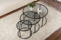 Набор журнальных столиков Hanah Home Aurum 80 60 42 Black/Grey фото №4 — интернет-магазин Desire.md