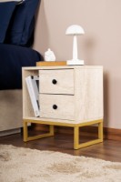 Noptieră Hanah Home Glimmer Travertine/Gold imaginea #1 — magazin online Desire.md