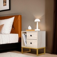 Noptieră Hanah Home Glimmer Travertine/Gold imaginea #2 — magazin online Desire.md