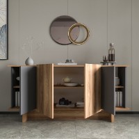 Dulăpior Hanah Home Diana Anthracite/Walnut imaginea #2 — magazin online Desire.md