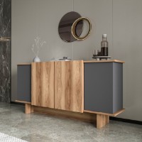 Dulăpior Hanah Home Diana Anthracite/Walnut imaginea #4 — magazin online Desire.md