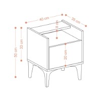 Noptieră Hanah Home Zeze Sapphire Oak imaginea #4 — magazin online Desire.md