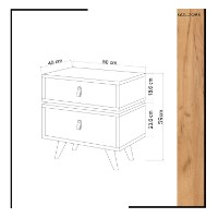Noptieră Hanah Home Leija Oak/White imaginea #4 — magazin online Desire.md