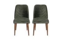 Комплект для столовой Hanah Home Dallas 558 V2 Walnut/Dark Green фото №2 — интернет-магазин Desire.md