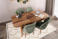 Комплект для столовой Hanah Home Dallas 558 V2 Walnut/Dark Green фото №4 — интернет-магазин Desire.md