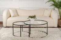 Set măsuţe cafea Hanah Home Aurum 80 60 Black/Transparent imaginea #2 — magazin online Desire.md