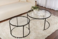 Set măsuţe cafea Hanah Home Aurum 80 60 Black/Transparent imaginea #3 — magazin online Desire.md