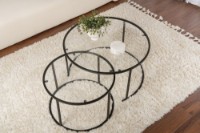 Set măsuţe cafea Hanah Home Aurum 80 60 Black/Transparent imaginea #4 — magazin online Desire.md
