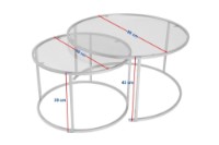 Set măsuţe cafea Hanah Home Aurum 80 60 Black/Transparent imaginea #7 — magazin online Desire.md