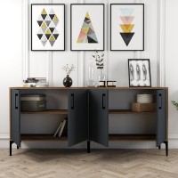 Тумба Hanah Home Kiev Walnut/Anthracite фото №2 — интернет-магазин Desire.md