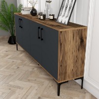 Тумба Hanah Home Kiev Walnut/Anthracite фото №4 — интернет-магазин Desire.md