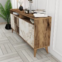Тумба Hanah Home Milan 160 Walnut/White Marble фото №3 — интернет-магазин Desire.md