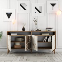 Тумба Hanah Home Milan 160 Walnut/White Marble фото №4 — интернет-магазин Desire.md