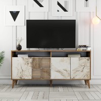 Тумба Hanah Home Milan 160 Walnut/White Marble фото №5 — интернет-магазин Desire.md