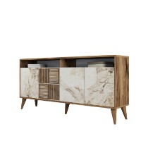 Тумба Hanah Home Milan 160 Walnut/White Marble фото №6 — интернет-магазин Desire.md