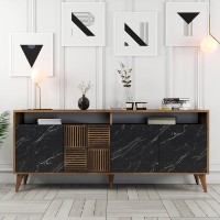 Тумба Hanah Home Milan Walnut/Black Marble
