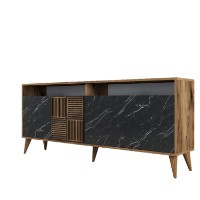 Тумба Hanah Home Milan Walnut/Black Marble фото №6 — интернет-магазин Desire.md