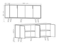 Тумба Hanah Home Latina Modern 180 Sapphire Oak/Anthracite фото №6 — интернет-магазин Desire.md