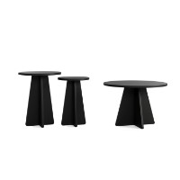 Набор журнальных столиков Hanah Home Mushroom 3 Black фото №4 — интернет-магазин Desire.md