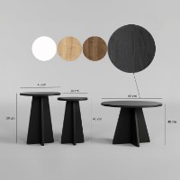 Набор журнальных столиков Hanah Home Mushroom 3 Black фото №5 — интернет-магазин Desire.md