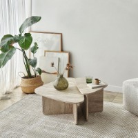 Набор журнальных столиков Hanah Home Ballare Set Travertine фото №2 — интернет-магазин Desire.md