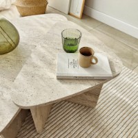 Набор журнальных столиков Hanah Home Ballare Set Travertine фото №7 — интернет-магазин Desire.md