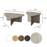 Набор журнальных столиков Hanah Home Ballare Set Travertine фото №9 — интернет-магазин Desire.md