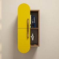 Raft de perete Hanah Home Rose Walnut Yellow imaginea #3 — magazin online Desire.md