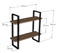 Raft de perete Hanah Home Buba Sapphire Oak Black imaginea #4 — magazin online Desire.md