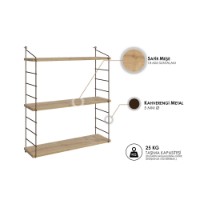 Настенная полка Hanah Home Armoni 3'lu Oak фото №3 — интернет-магазин Desire.md