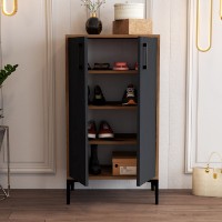 Обувница Hanah Home Prag Walnut Anthracite фото №3 — интернет-магазин Desire.md