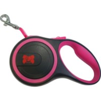 Lesă 4Dog Deluxe Black/Pink 3m